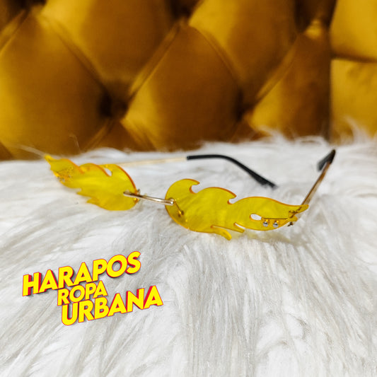Gafas metalicas fueguito amarilla