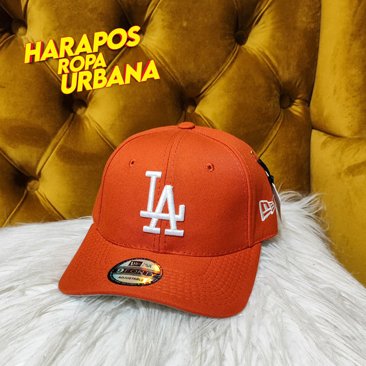 Gorra LA naranja ladrillo curva