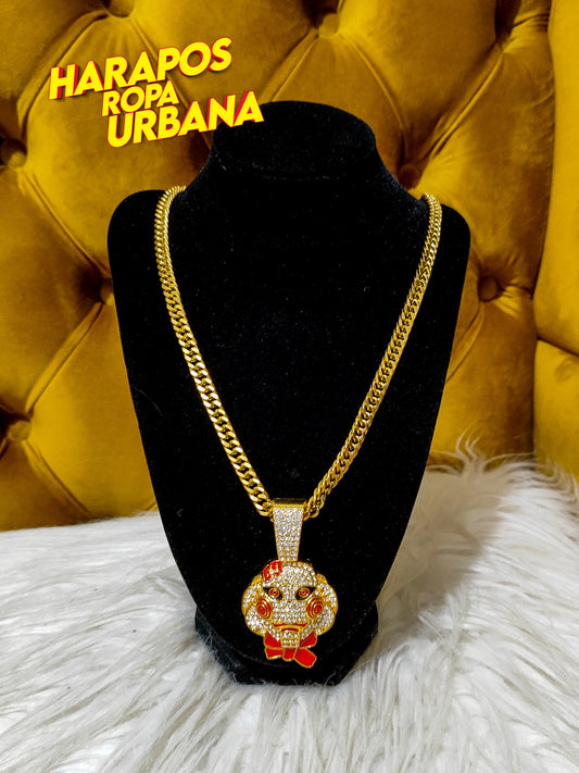 Dije cubana saw diamantada dorada