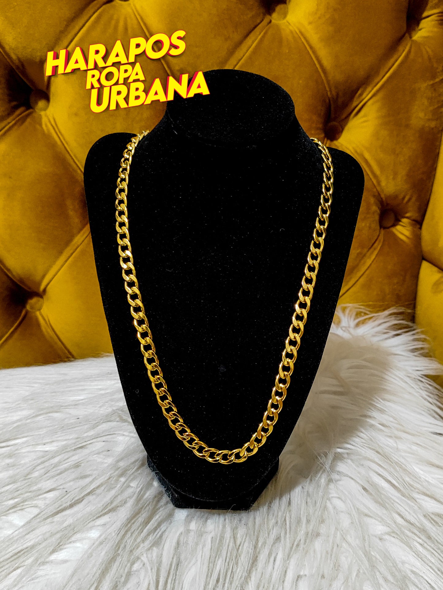 Cadena de acero dorada elabones redondo