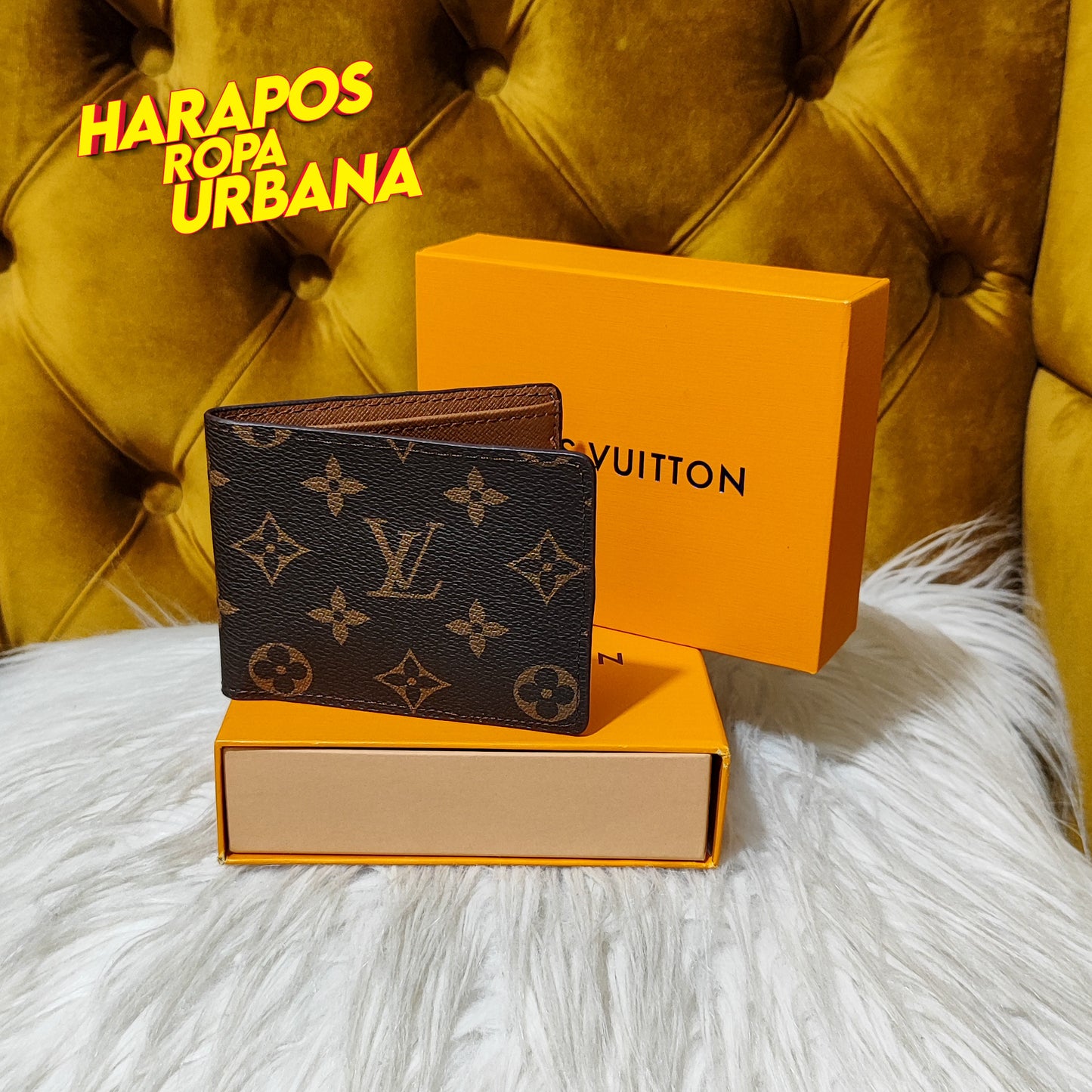 Billetera Premium Louis Vuitton Floreada cafe