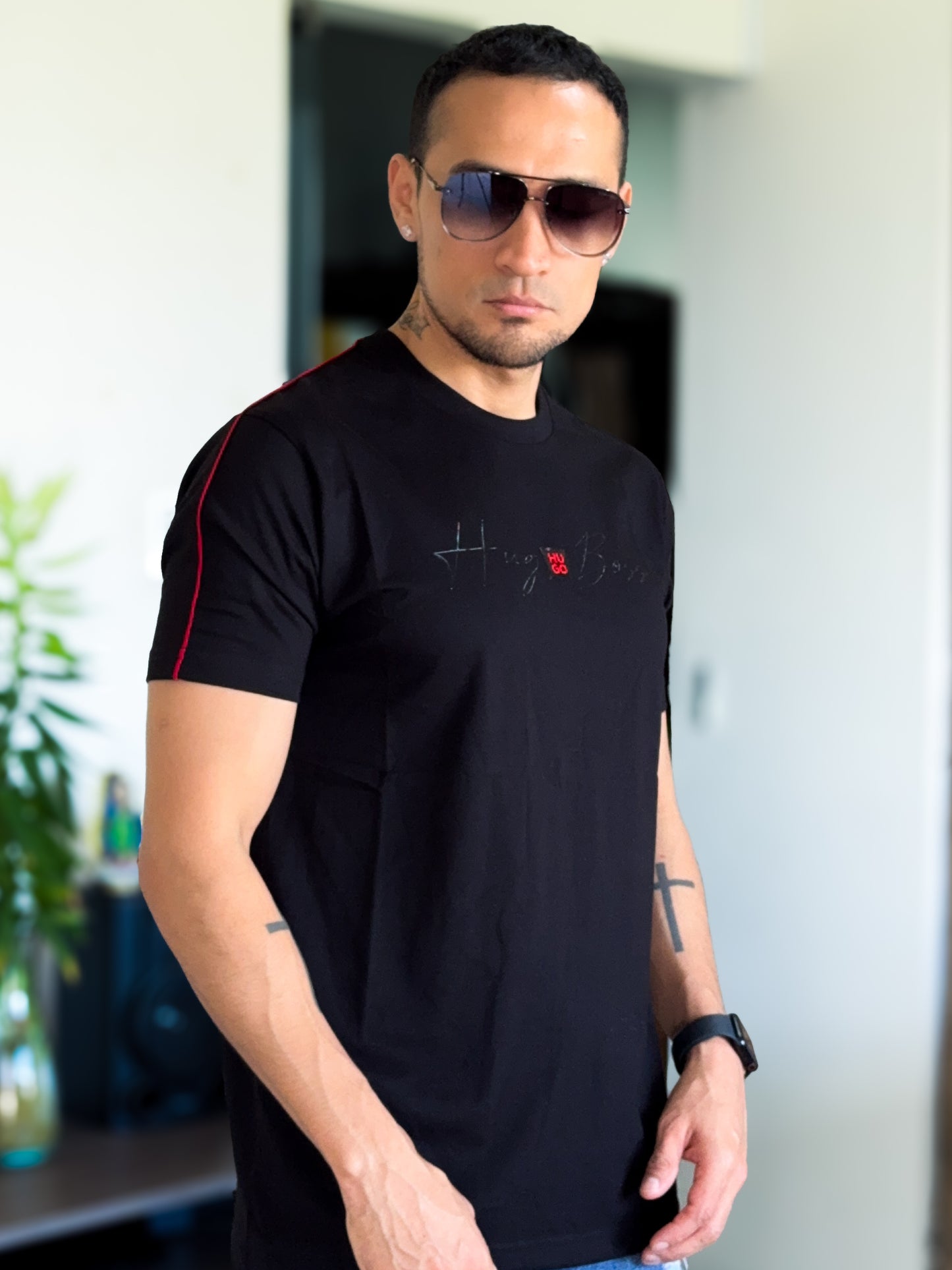 Polera Premium Hugo Boss Tag negro