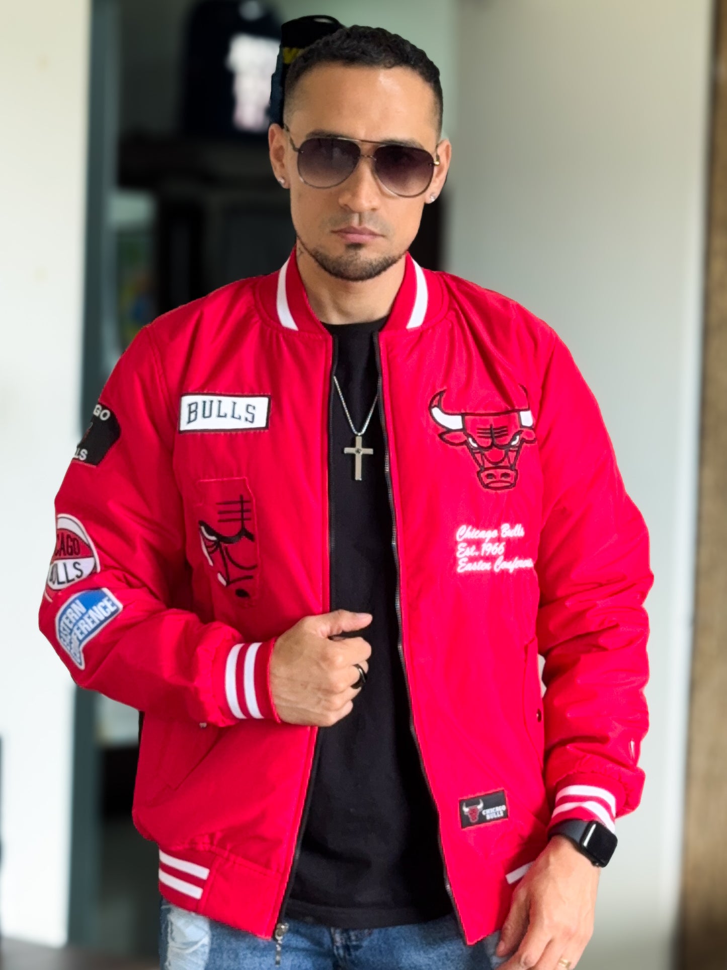 Chaqueta Bomber Chicago Bulls Premium Edición Roja