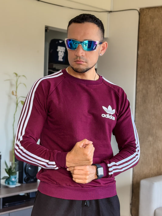 Sudadera clasica Adidas color Guindo