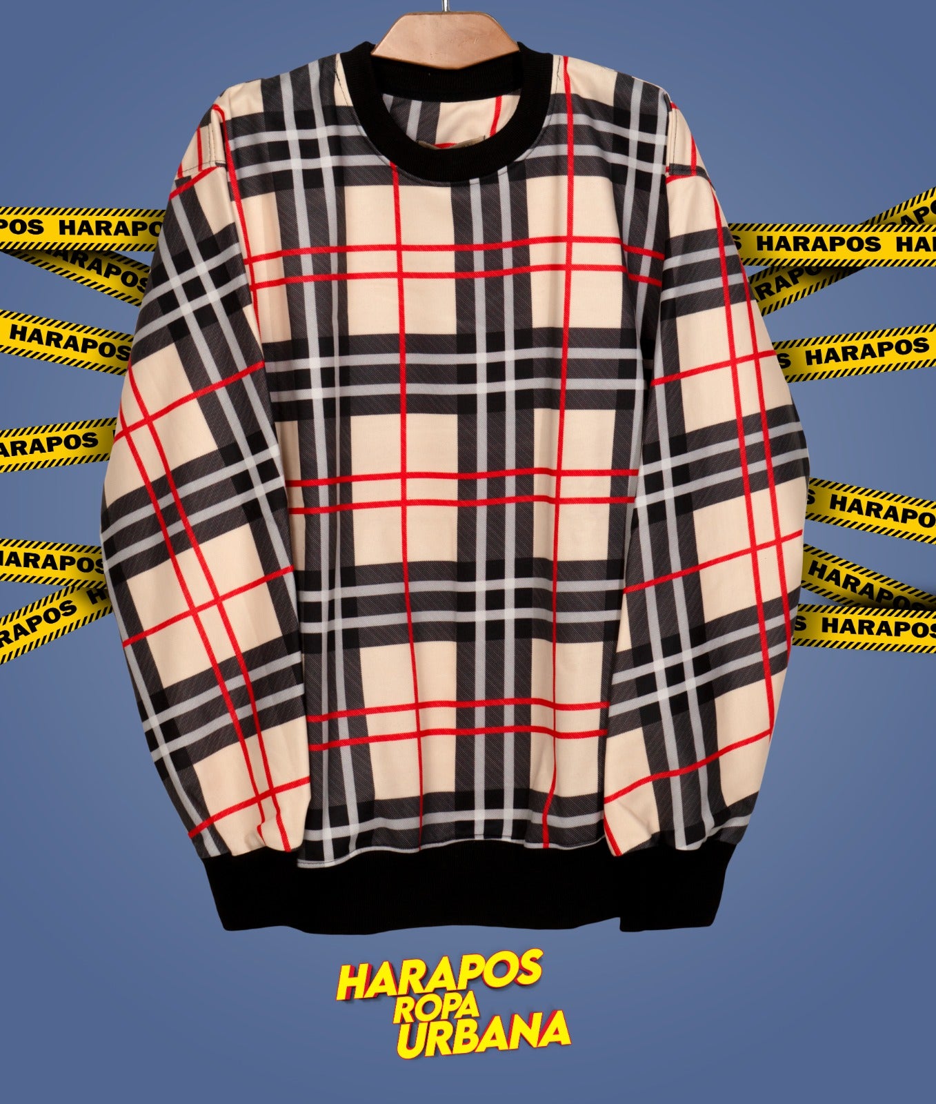Chompa frizada burberry con lineas