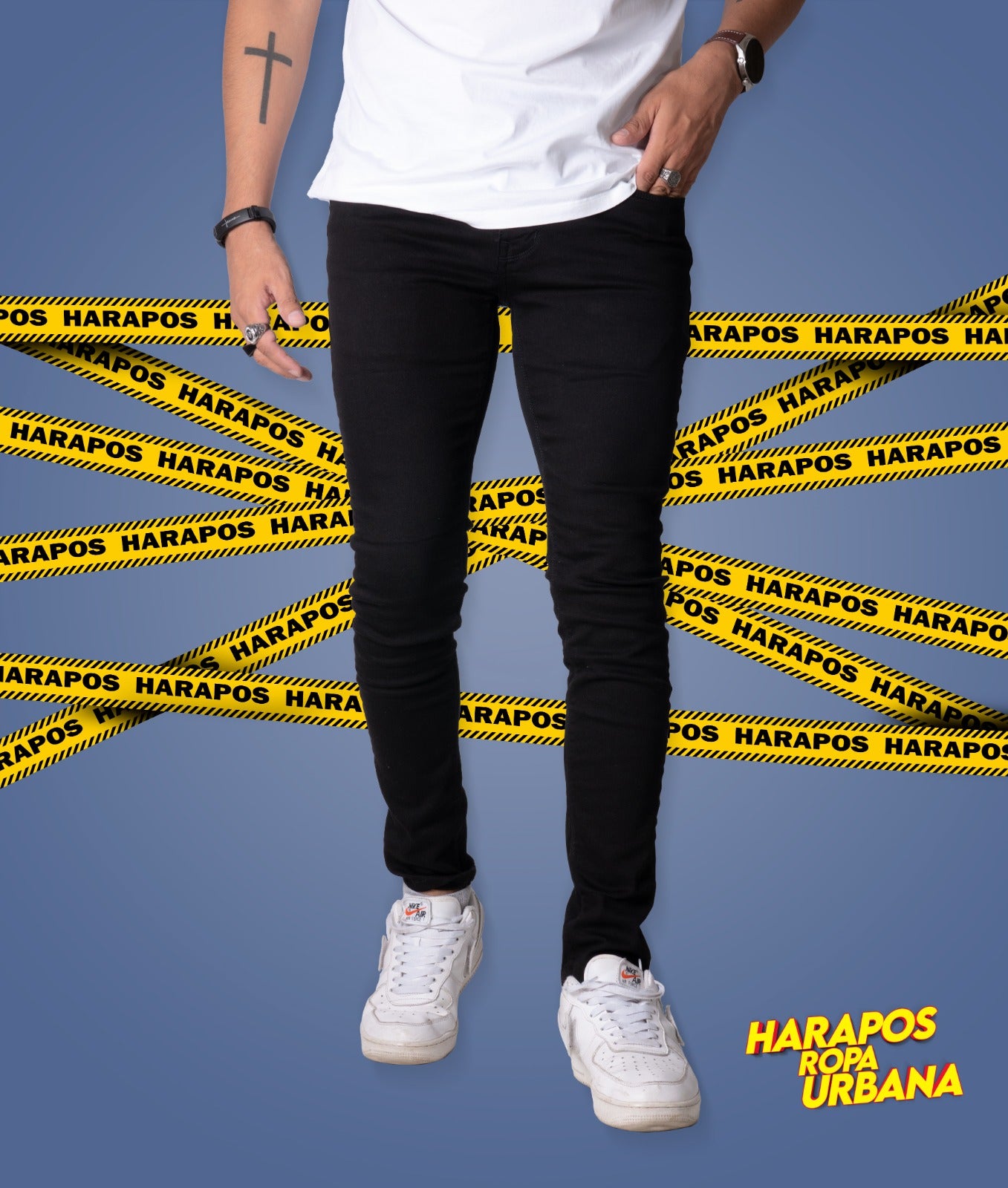 Pantalon jean demin negro entero