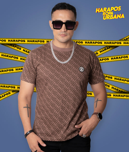 Polera burberry cafe logo engomadas