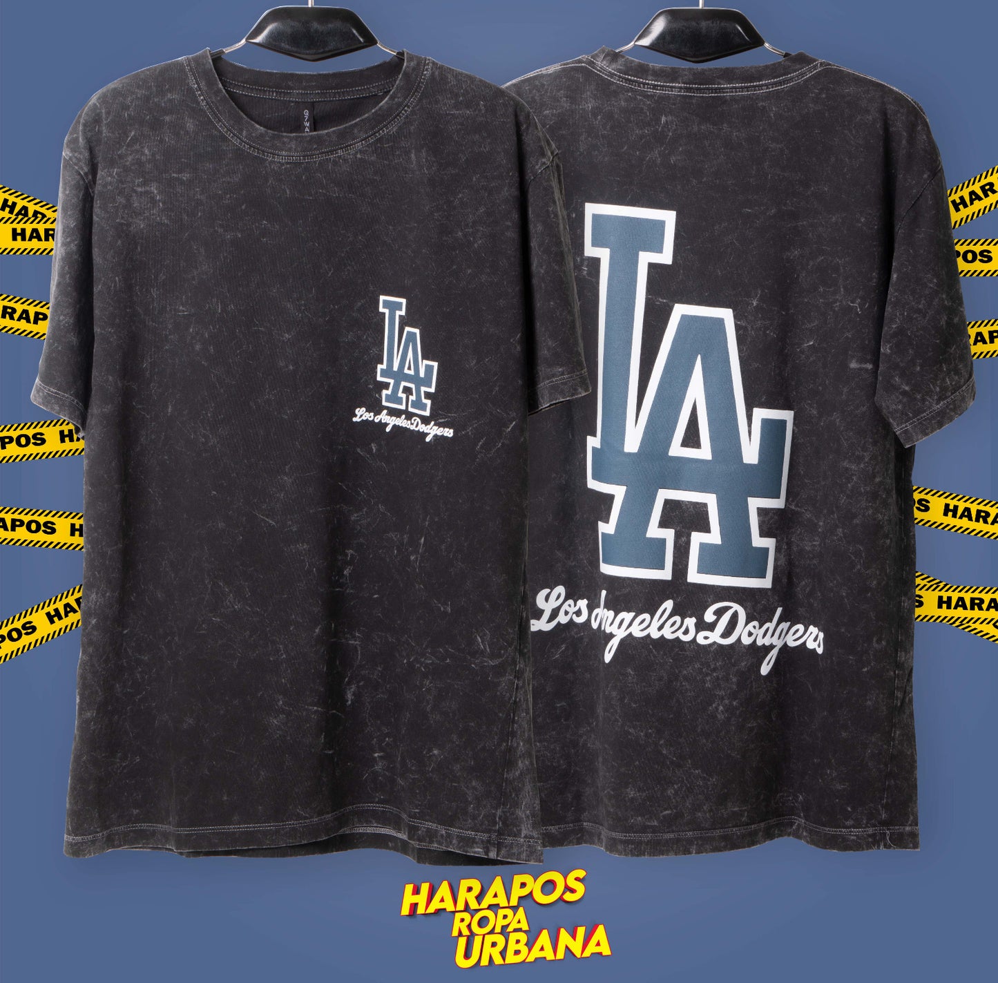 Polera los angeles negro prelavado