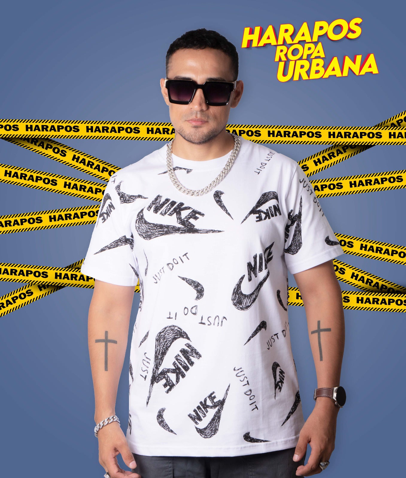 Polera Nike Estilo Grabato Blanca