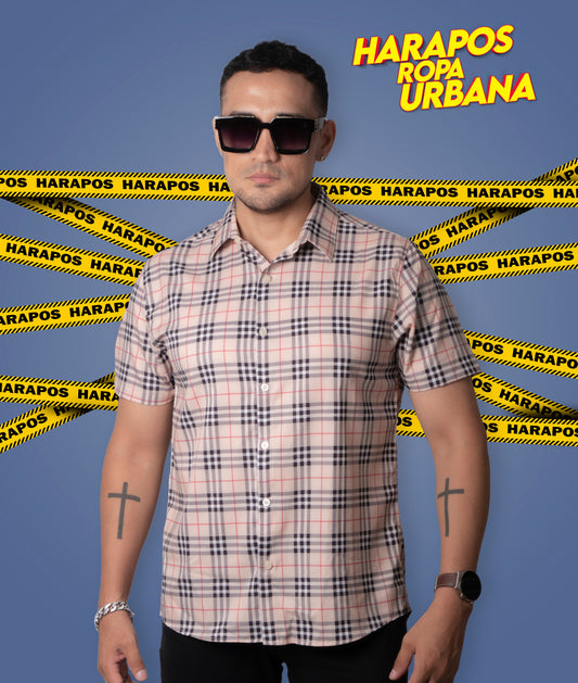 Camisa burberry franjas y cuadros