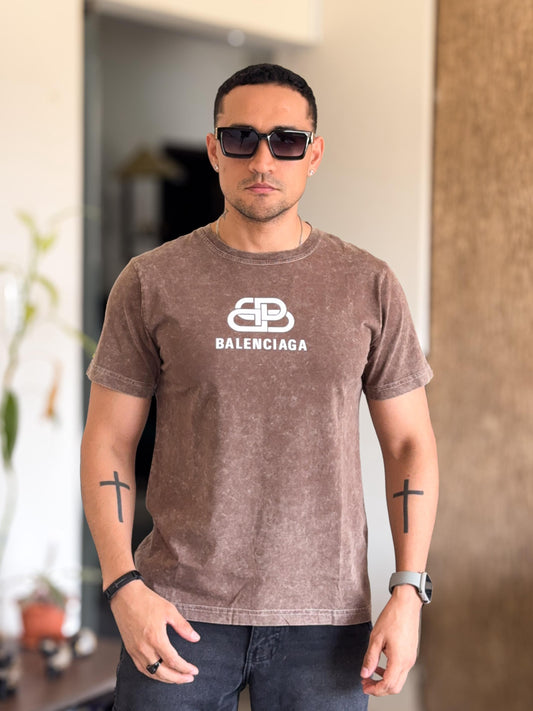 Polera Balenciaga Prelavada Angel cafe