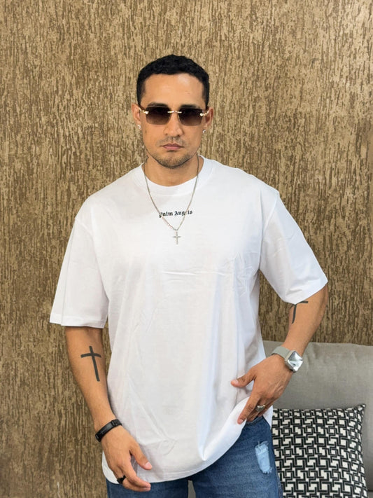 Polera palm angels oversize blanca basica