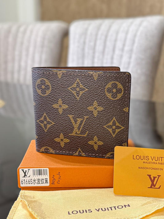 Billetera Premium Louis Vuitton Floreada cafe