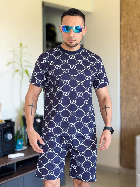Conjunto de Verano Full Stamp GUCCI azul marino