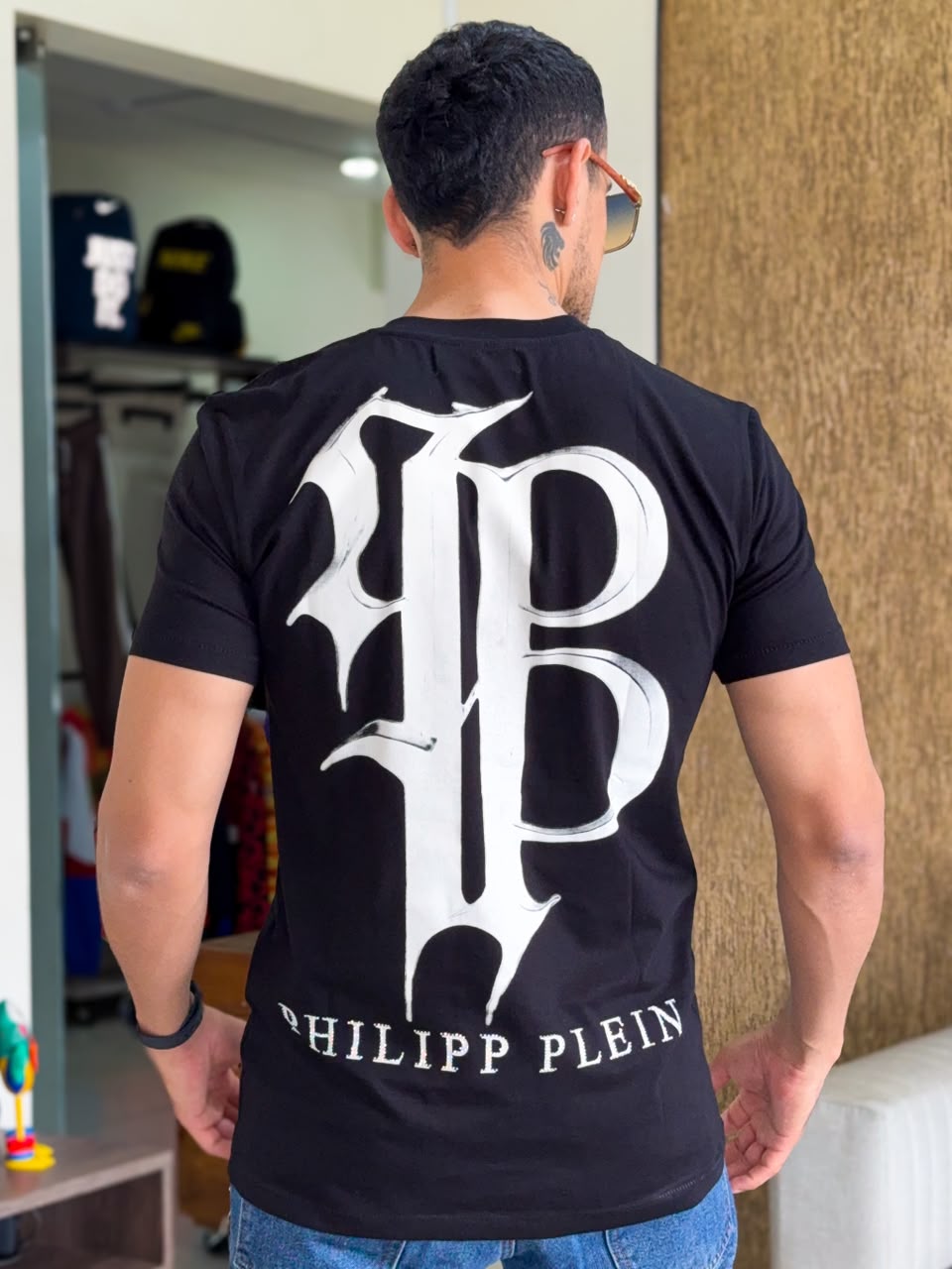 Polera premium PHILIPP PLEIN Blue Sckull con PEDRERIA Color Negro