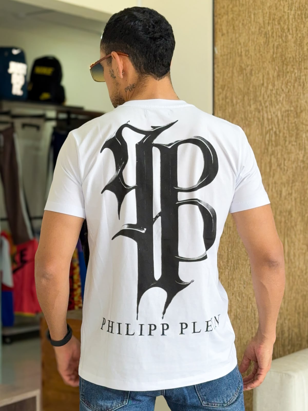 Polera premium PHILIPP PLEIN Blue Sckull con PEDRERIA Color Blanca