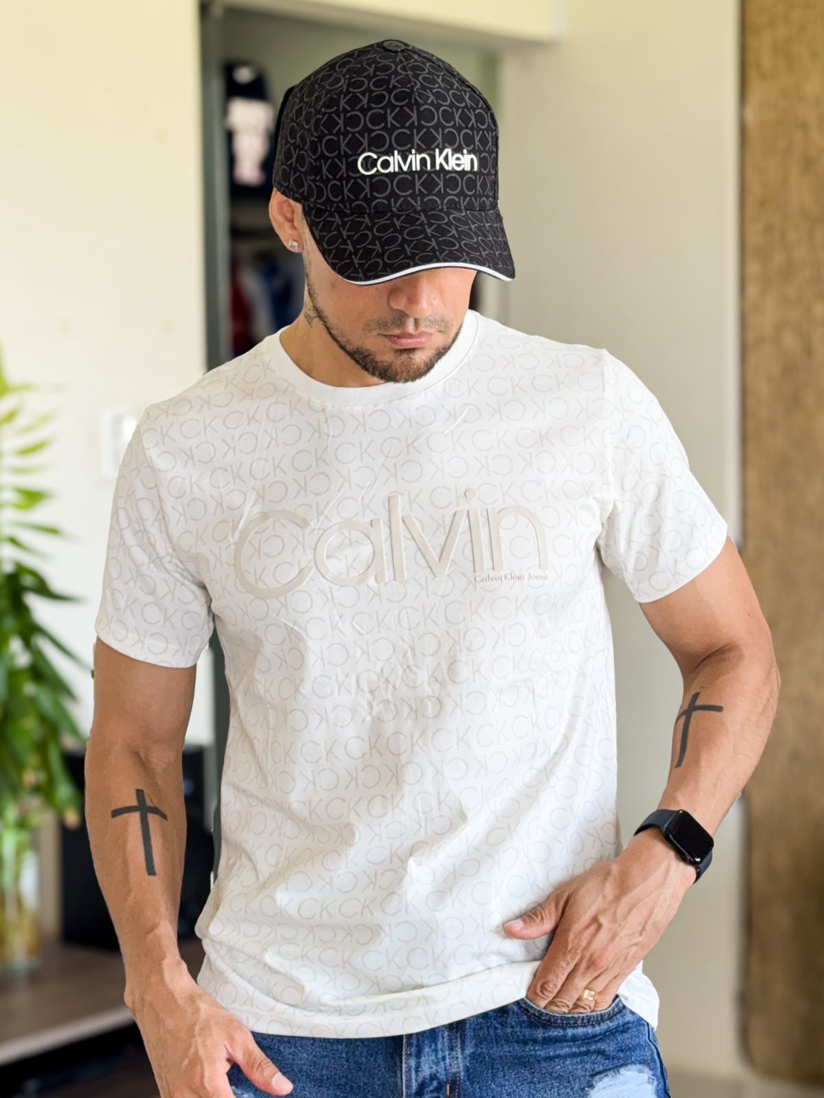 Polera CALVIN KLEIN premium sellada CK blanca