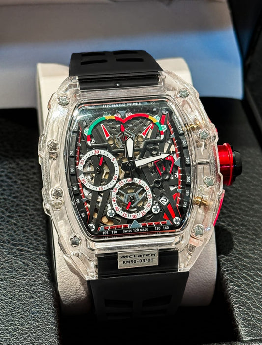 Reloj Richard Mille MCLAREN ZAFIRO CLASSIC Manilla negra transparente