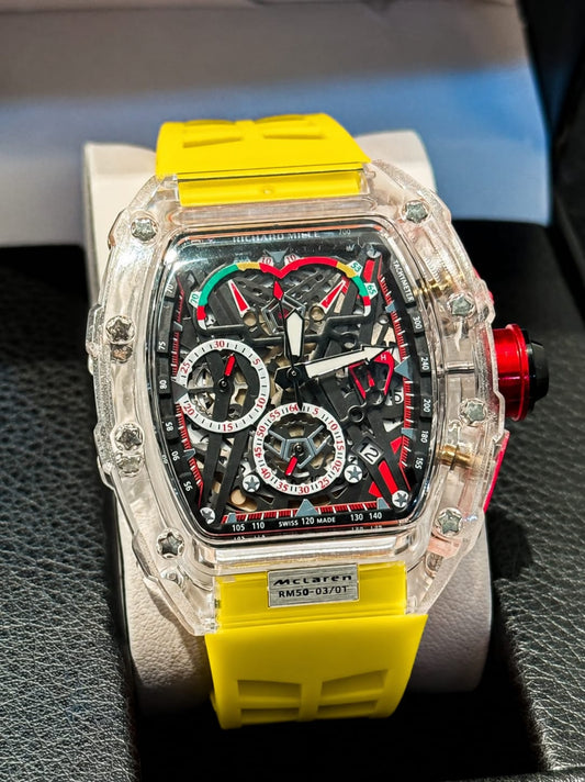 Reloj Richard Mille MCLAREN ZAFIRO CLASSIC Manilla amarilla transparente