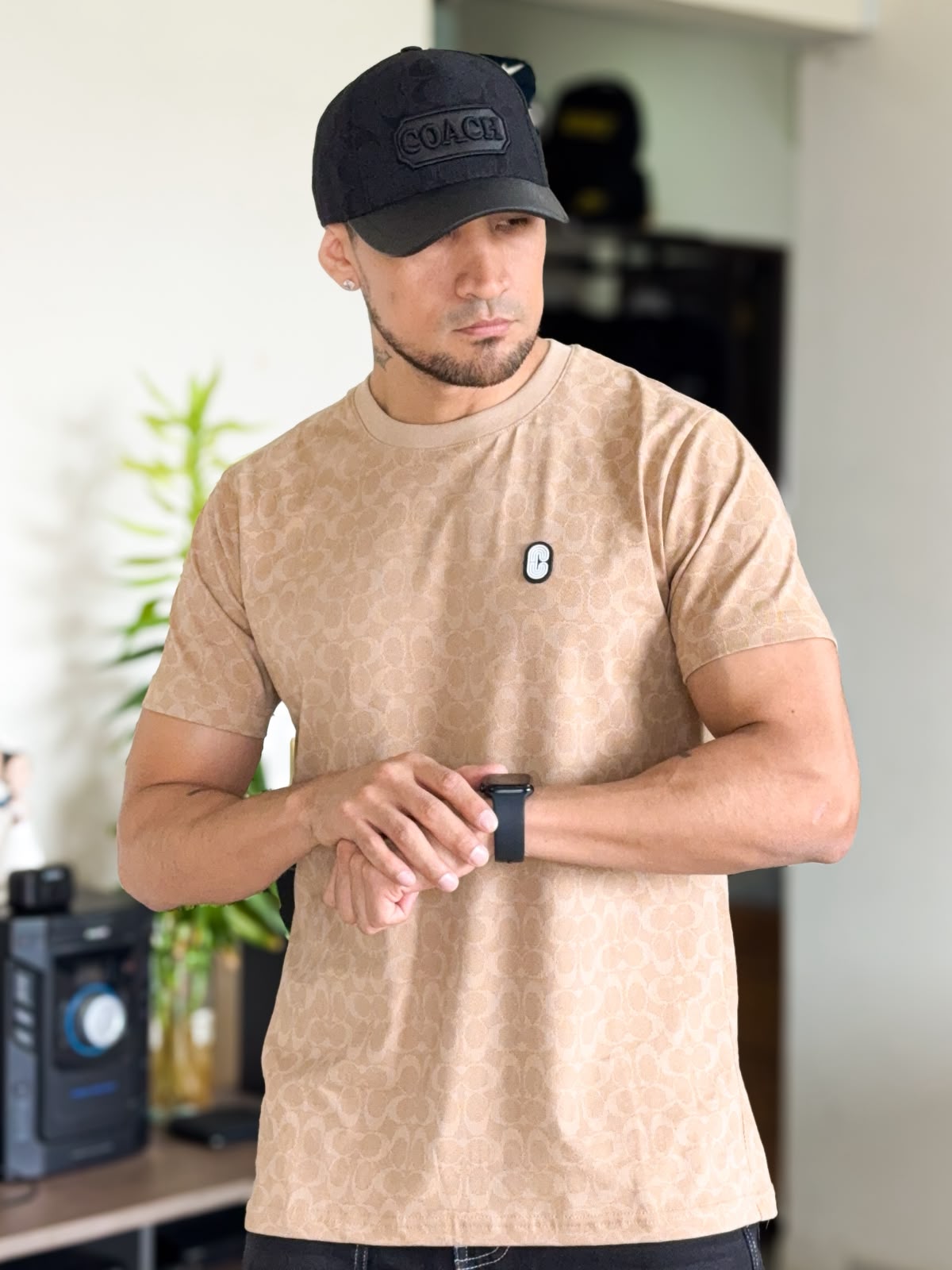Polera COACH sellada cobertura beige
