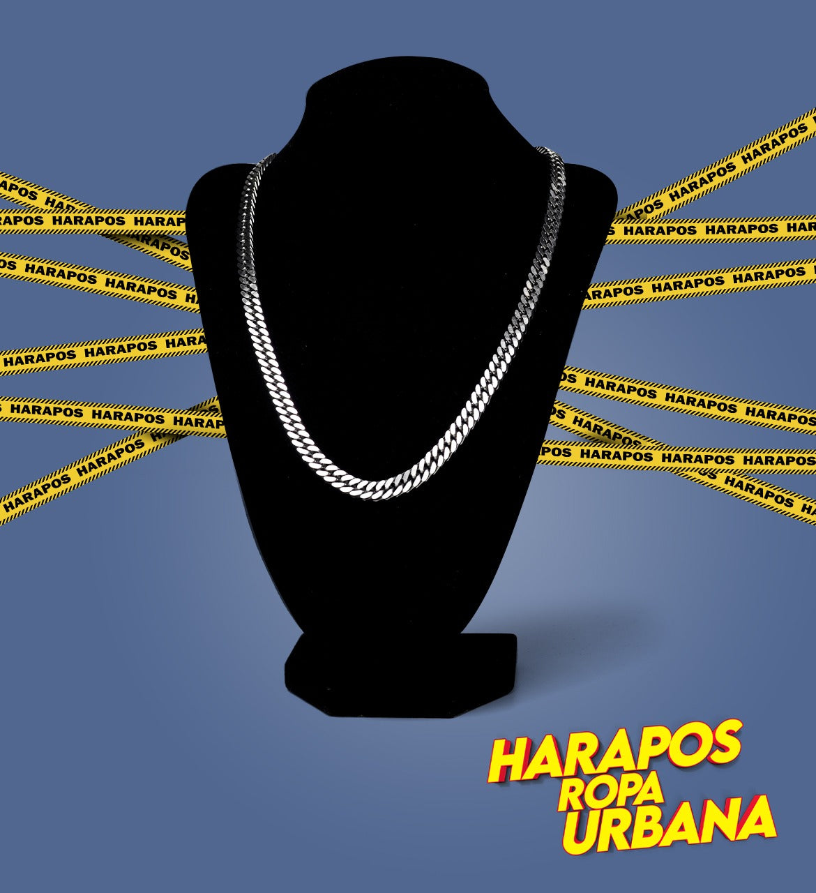 Cadena de acero plateada tupida