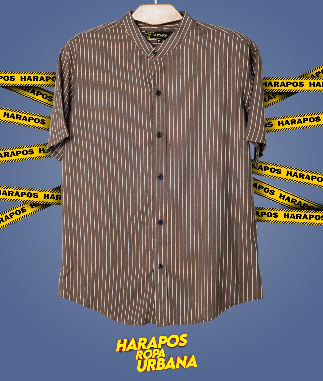 Camisa versace cafe a rayas