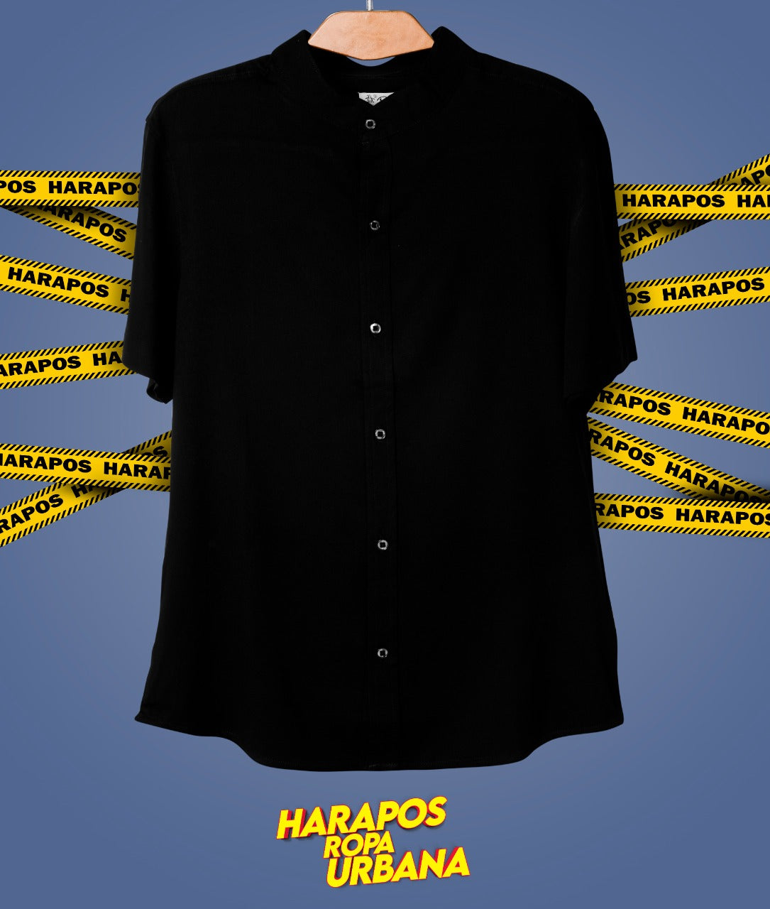 Camisa versace basica negra entera