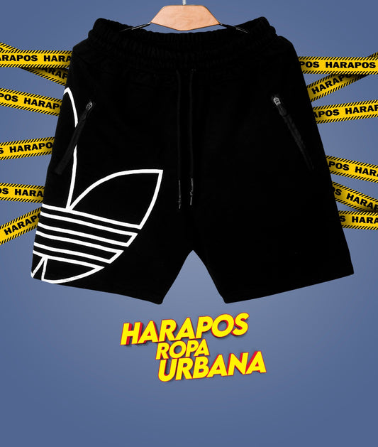 Short adidas negro flor lateral