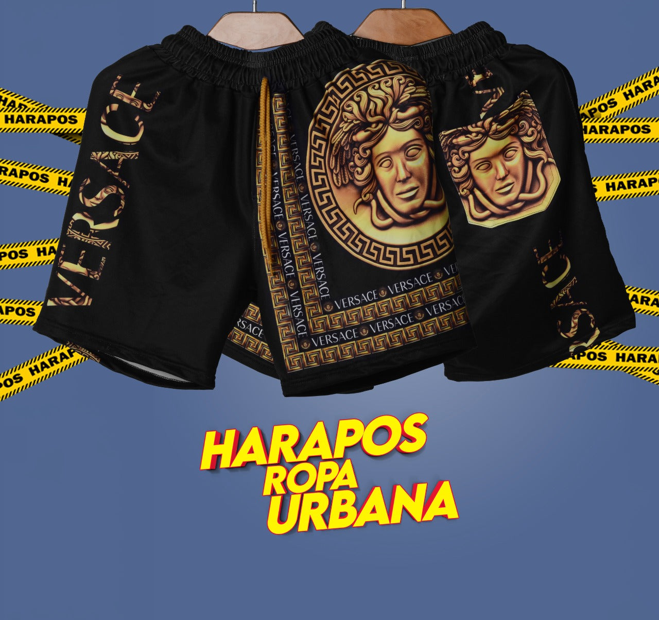 Short Versace sublimado negro