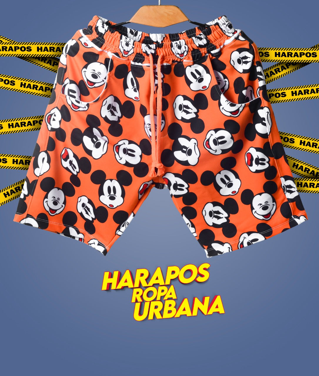 Short mickey mouse naranja