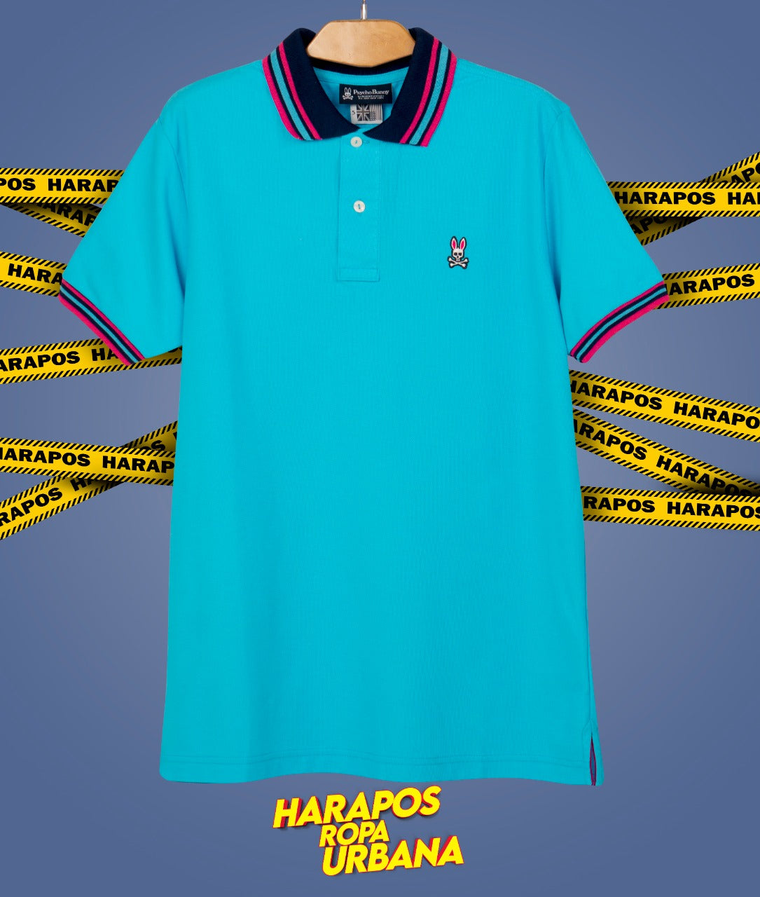 Polera Psycho Bunny celeste