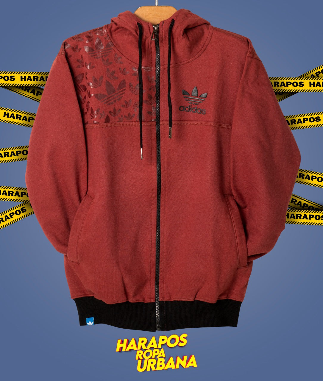 Canguro Adidas abierto guindo