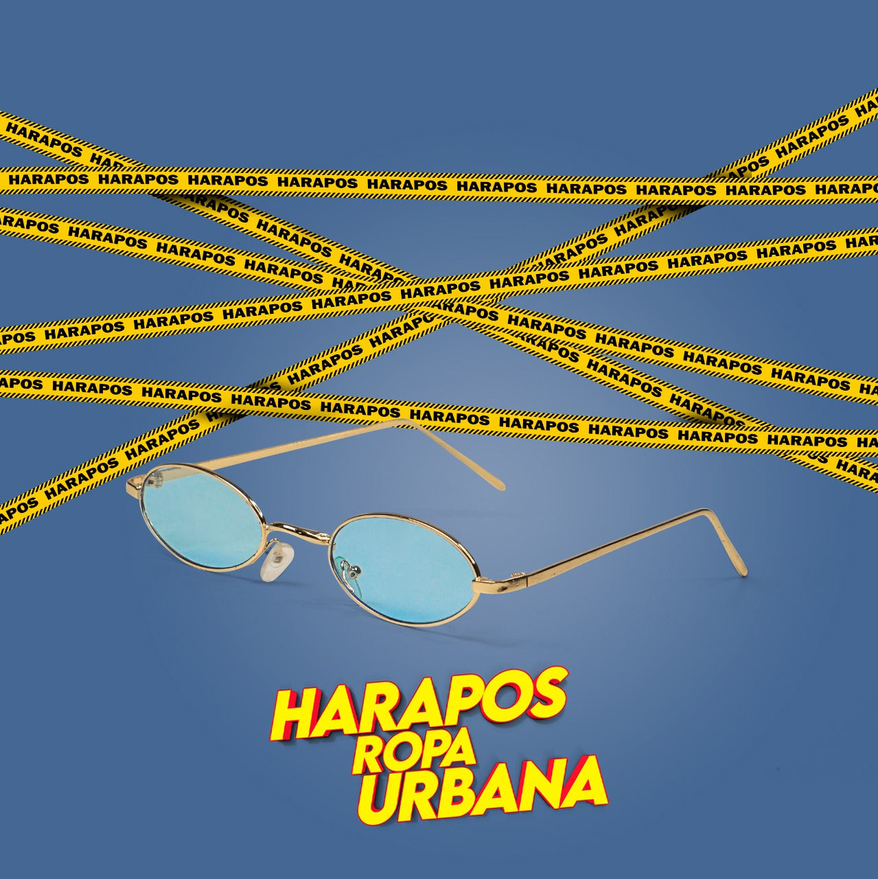 Gafa metalica pequeñas ovalada celeste