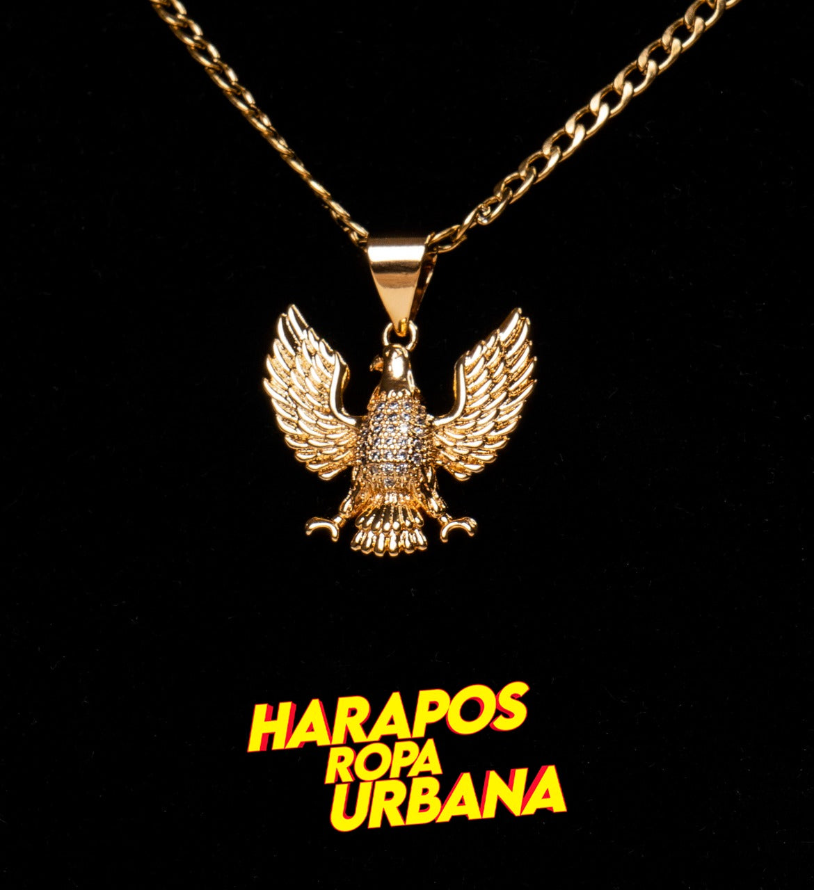 Cadena acero y dije aguila dorada