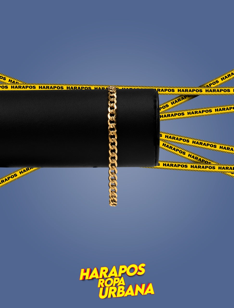 Manilla acero dorada eslabon redondo pequeño