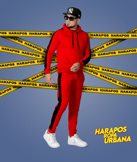 Deportivo upperclass rojo franja negro