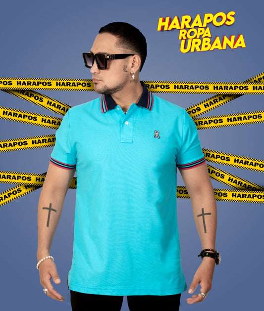 Polera Psycho Bunny celeste