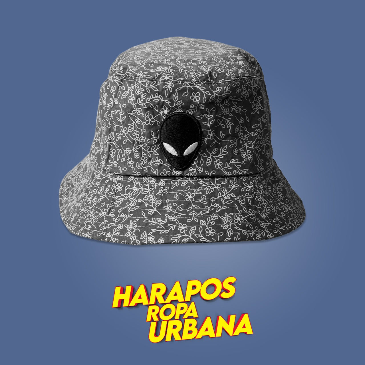 Sombrero Paul floreado gris