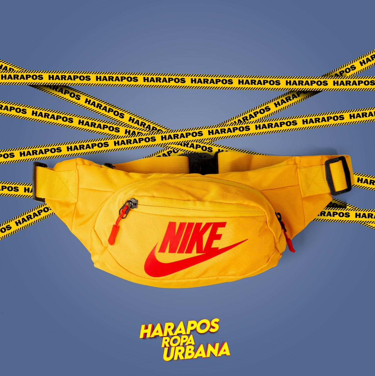 Riñonera Nike amarilla letras rojas