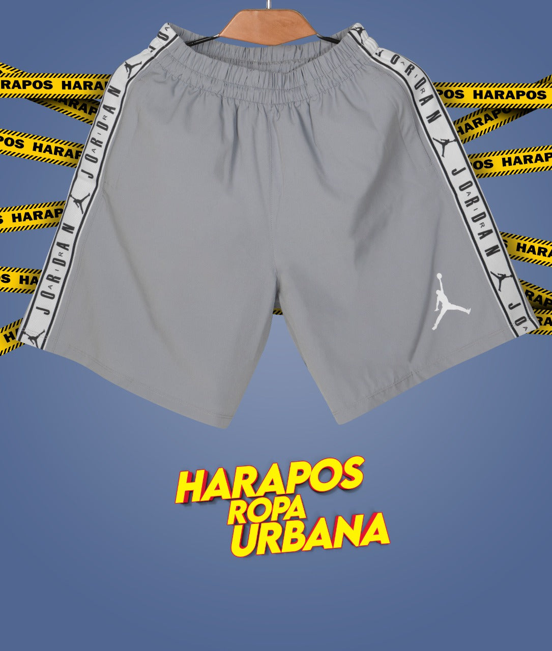 Short jordan air plomo franja lateral