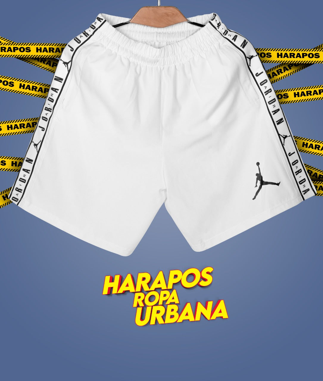Short jordan air blanco franja lateral