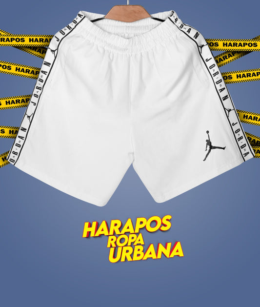 Short jordan air blanco franja lateral
