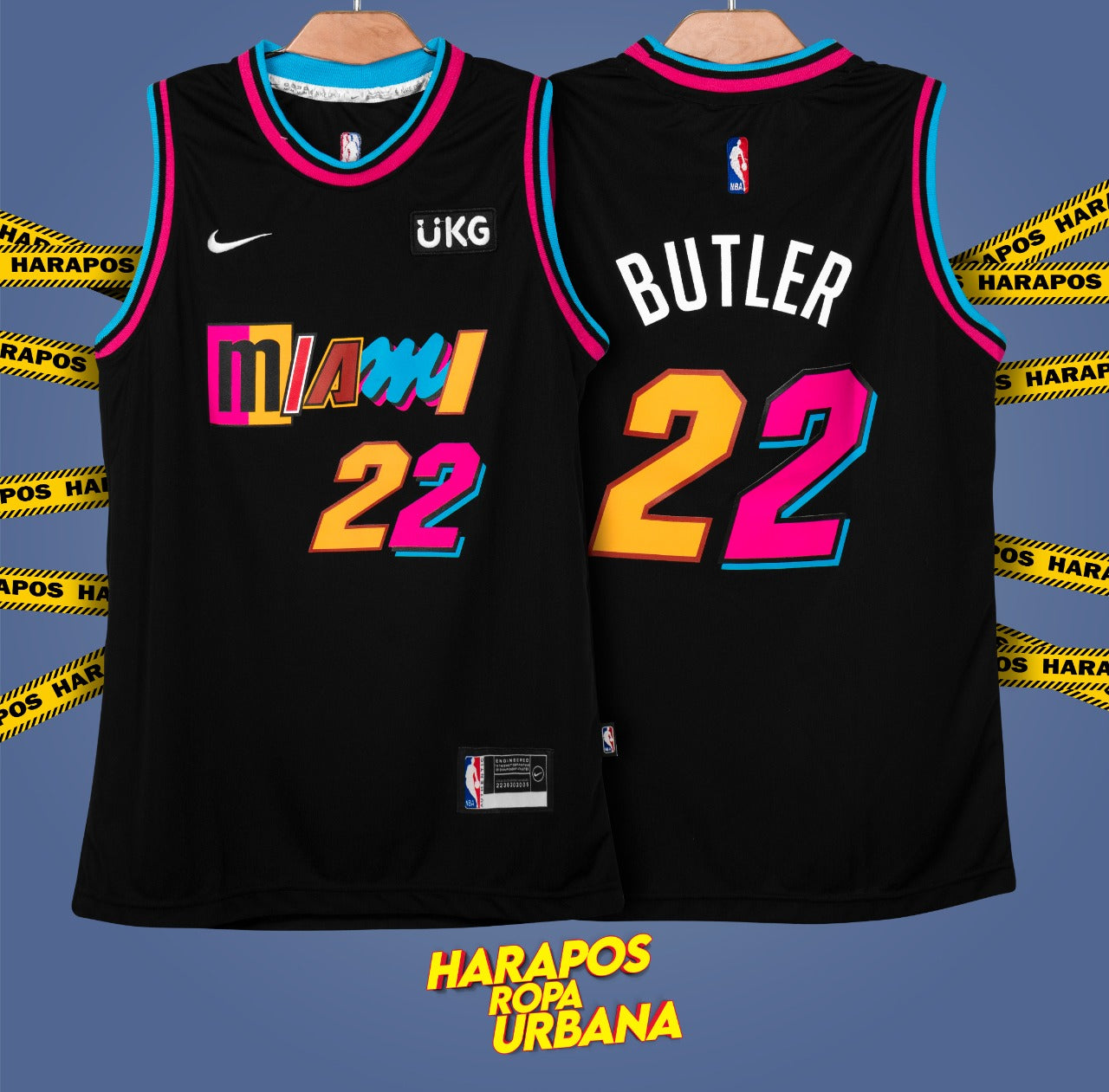 Solera miami negro letras colores