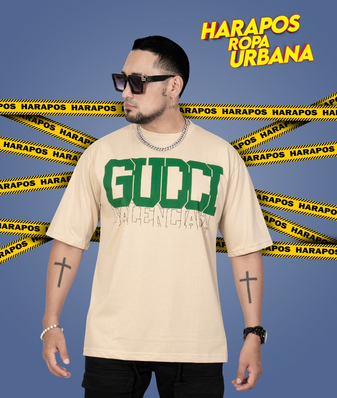 Polera gucci oversize crema balenciaga