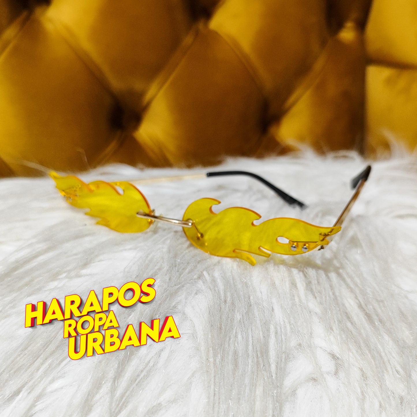 Gafas metalicas fueguito amarilla