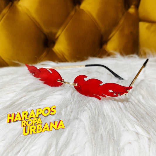 Gafas metalicas fueguito roja