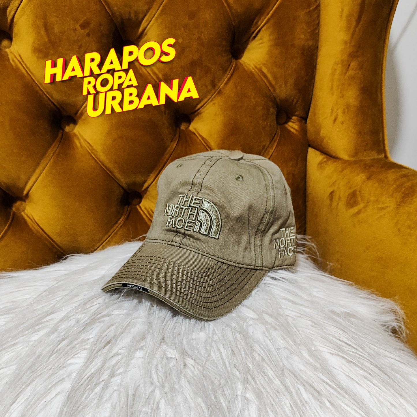 Gorra north face desgastada verde bajito