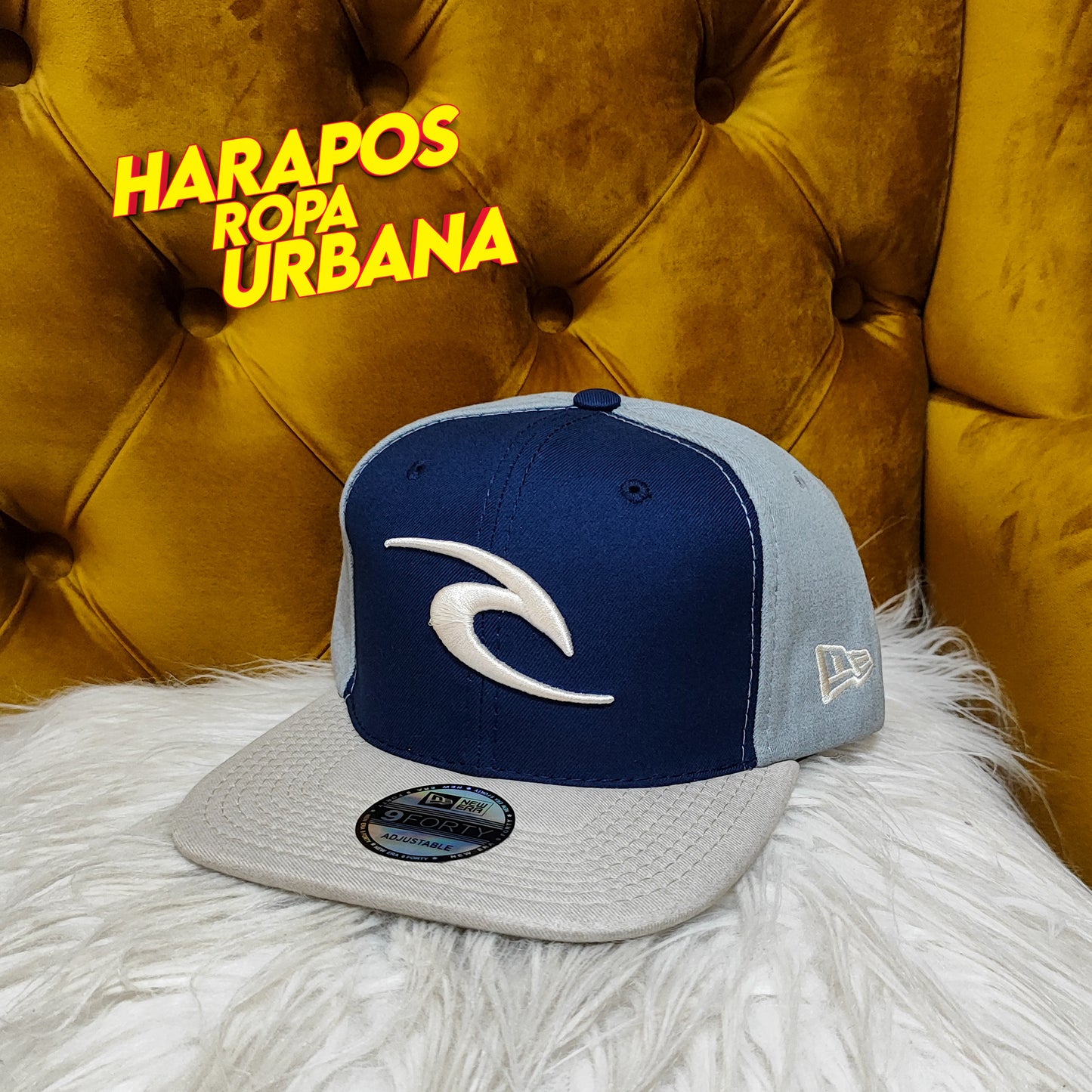 Gorra ripcurl plana plomo con azul