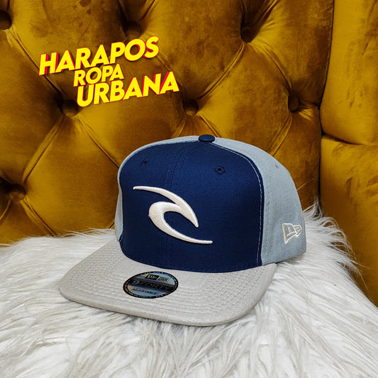 Gorra ripcurl plana plomo con azul