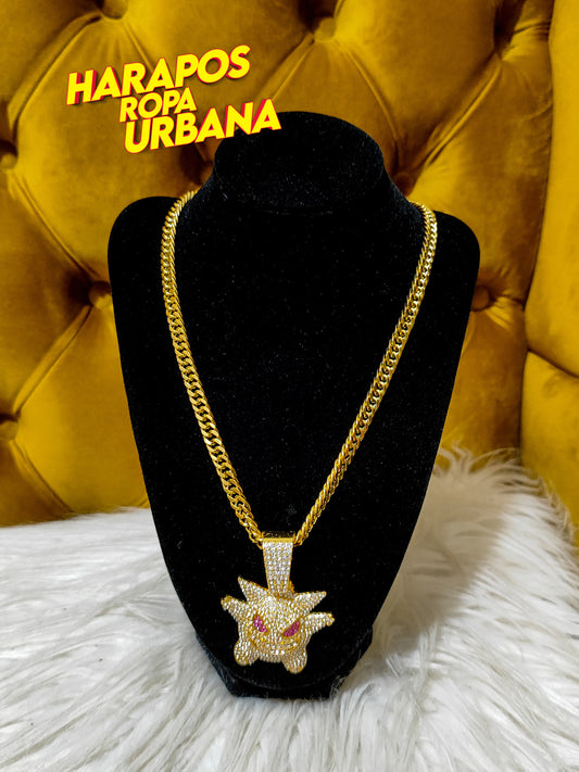 Dije cubana pokemon gengar diamantada dorada